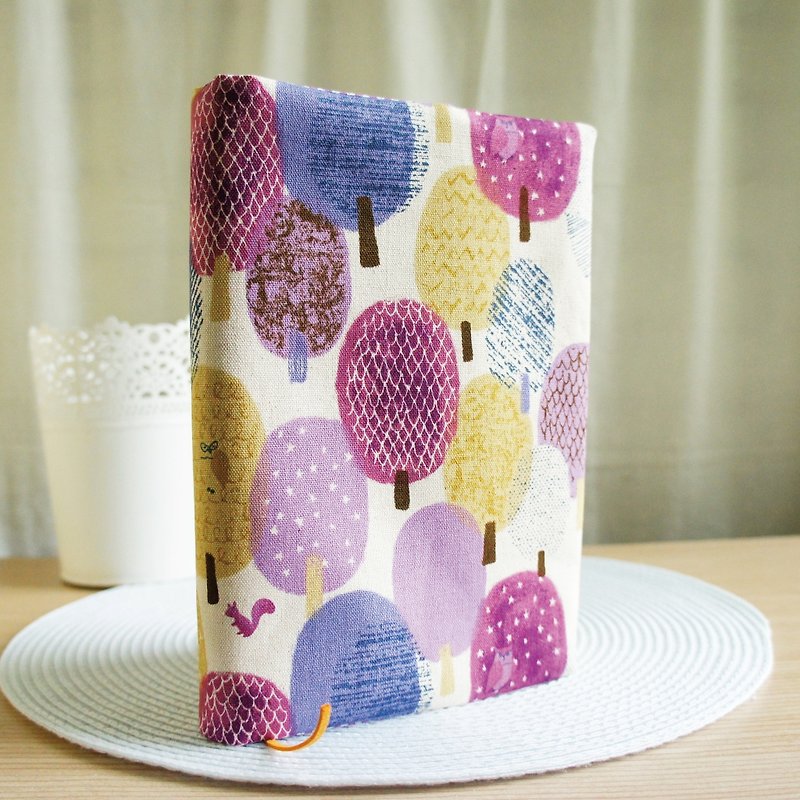 Lovely Japanese cotton and linen [fairy forest double-sided cloth book, rice bottom purple] 25K log, A5 hand account E - ปกหนังสือ - ผ้าฝ้าย/ผ้าลินิน สีม่วง