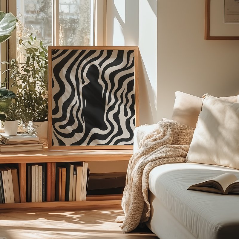 静寂のシルエット / 白黒抽象人物ポスター - ポスター・絵 - 紙 