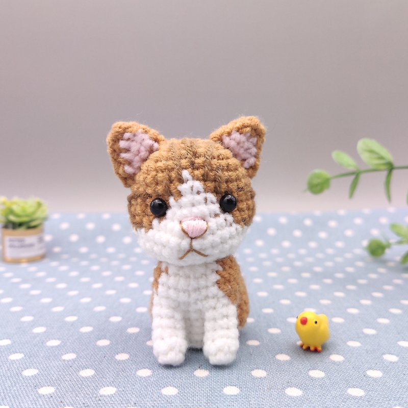 [Ready stock] Little orange and white cat handmade crochet doll - ตุ๊กตา - ไฟเบอร์อื่นๆ สีส้ม
