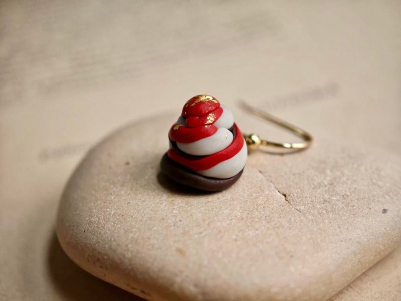 手作迷你金箔甜點耳環軟陶耳環 (一對販售) - 耳環/耳夾/耳骨夾 - 陶 多色