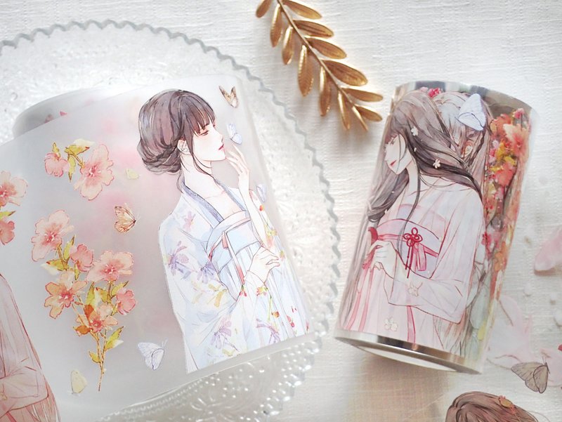 Beauty/Original Antique Girl PET Paper Tape - มาสกิ้งเทป - พลาสติก 