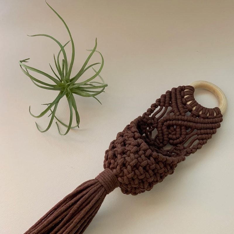 Macrame Woven Plant Small Water Drop Storage Charm - Items for Display - Cotton & Hemp Multicolor