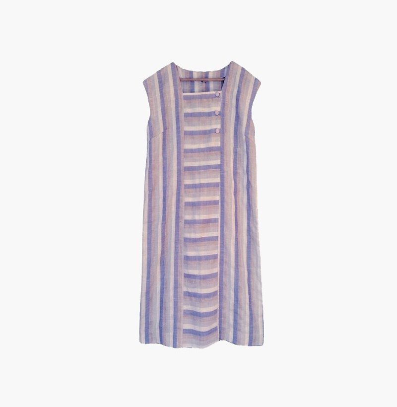 ヴィンテージノースリーブのドレス012 - ワンピース - コットン・麻 ピンク