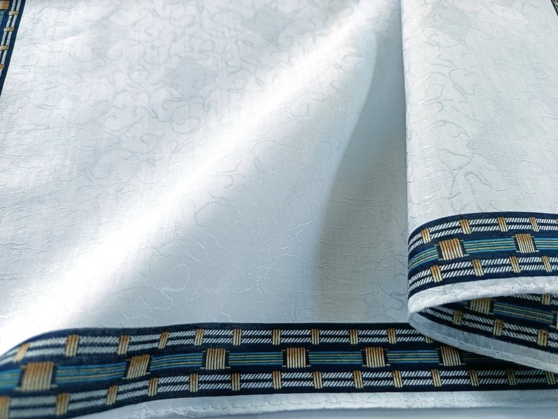 Celine Vintage Handkerchief Woven Jacquard Subtle Arabesque 19 x 19 inches - Handkerchiefs & Pocket Squares - Cotton & Hemp Gray