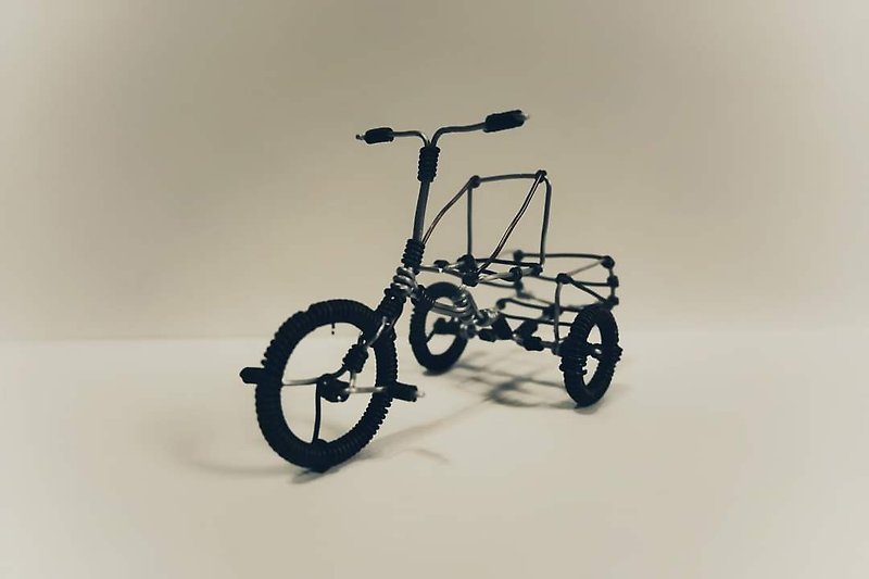 鋁線腳踏車-兒童三輪車A款(不含乾燥花,附PVC包裝盒) - 公仔模型 - 鋁合金 
