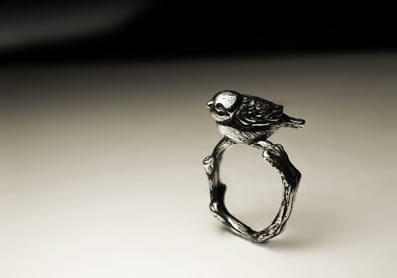 Sparrow branch Silver ring - แหวนทั่วไป - โลหะ สีเงิน