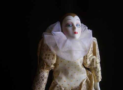 老時光OLD-TIME Vintage & Classic & Deco 【老時光 OLD-TIME】早期義大利威尼斯藝術節手工製陶瓷人偶擺飾