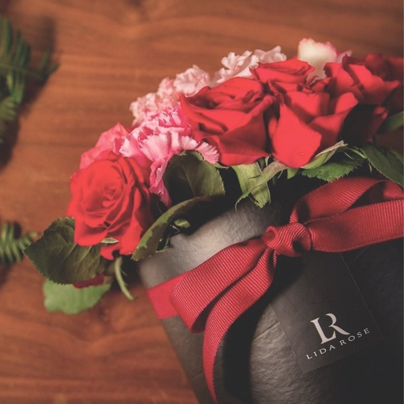 愛のバラの贈り物 - 観葉植物 - 寄せ植え・花 レッド