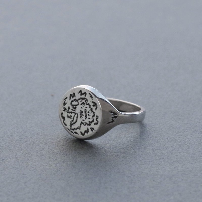 Reserved item: Signet ring 06 - Tiger #13 - 戒指 - 其他金屬 銀色