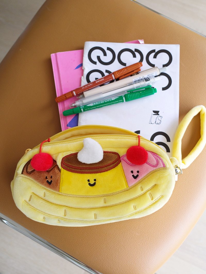 Yuguoshan Original Banana Boat Plush Pen Bag Cute Girly Heart Stationery Bag Korean Version Large Capacity Pencil Storage Bag - กล่องดินสอ/ถุงดินสอ - วัสดุอื่นๆ 