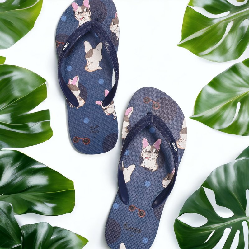 Boy's Dog Fighting Flip-Flop Slippers Soft Q Anti-Slip Shape Couple Slippers Wang Lai Wang Fun Cute Baby - รองเท้าแตะ - ยาง หลากหลายสี