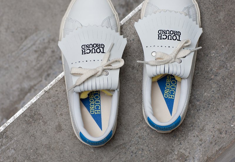 TOUCH GROUND 韓國復古手工波鞋 VINTAGE TENNIS OG SNEAKERS BLUE P00000PM - 女運動鞋/球鞋 - 其他材質 藍色