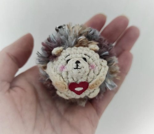 from Mari with love handmade keychain hedgehog amigurumi