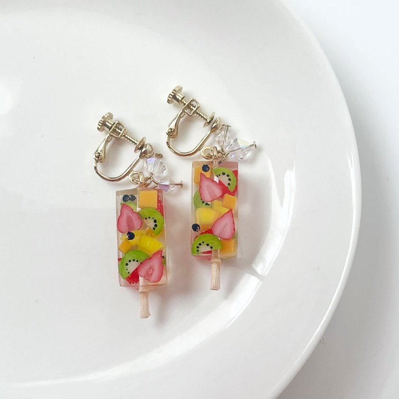 fruits popsicle earring - ต่างหู - อะคริลิค หลากหลายสี