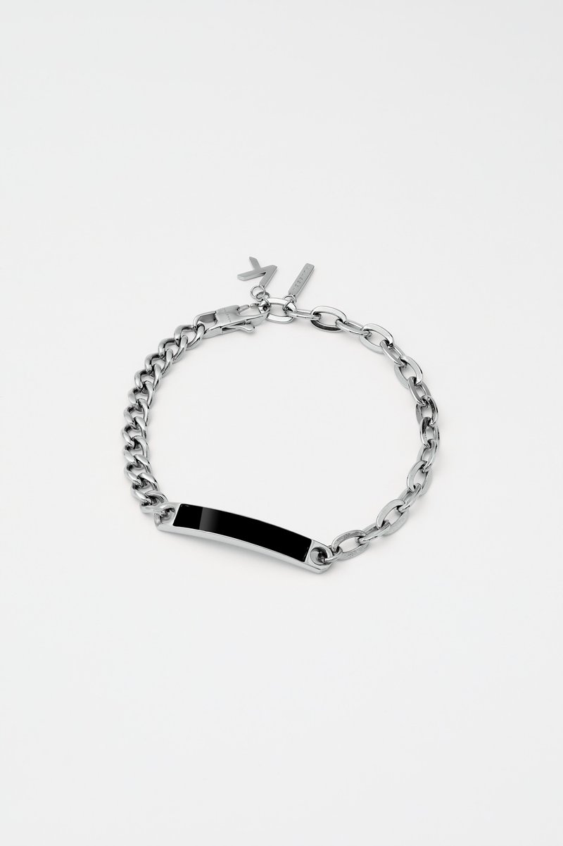 Chain2Chain Silver & Black Enamel Bracelet  手鍊 - 手鍊/手環 - 不鏽鋼 
