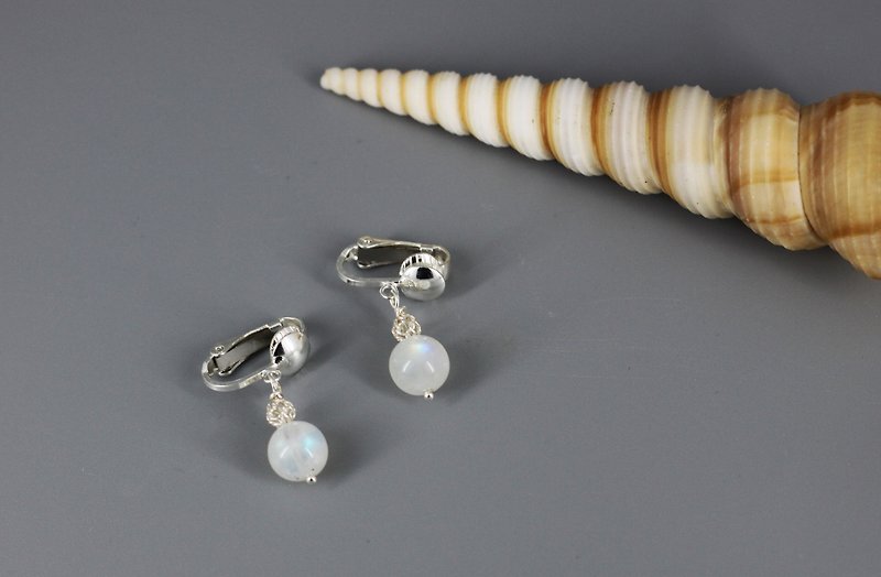 s925 sterling silver clip earrings-Moonlight Mystery - Earrings & Clip-ons - Sterling Silver Silver