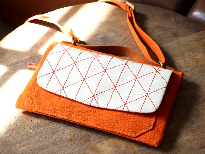 Smartphone Purse-Japan canvas/passport/mobile phone/cellphone/ - Messenger Bags & Sling Bags - Cotton & Hemp Orange