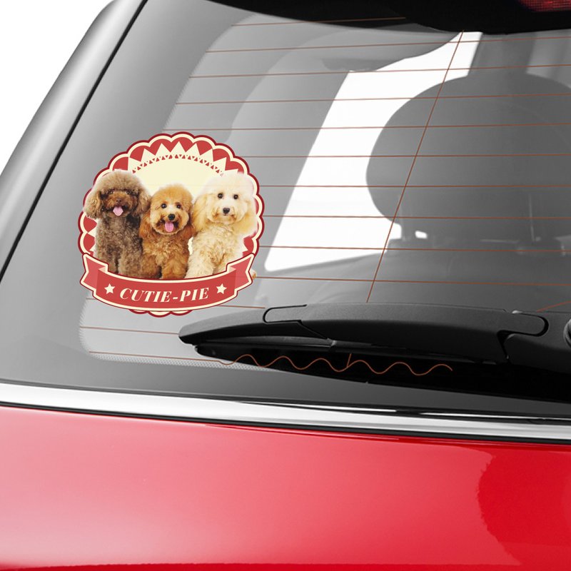 【 :toPET 客製化】寵物車貼 (3 張寵物照) - 貼紙 - 防水材質 多色