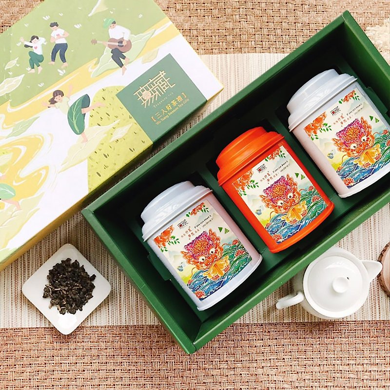 Dragon Boat Festival Charity [Wuzang] Alishan Story Tea 3-piece Gift Box J1 [Fresh Style] - Warm and sweet - ชา - อาหารสด หลากหลายสี