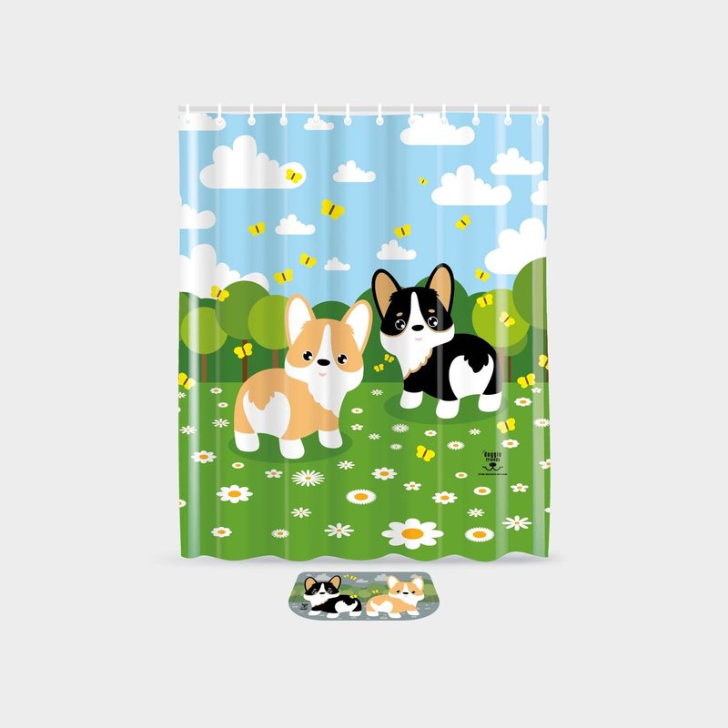 浴簾 - 哥基犬圖案 - 其他家具 - 尼龍 白色