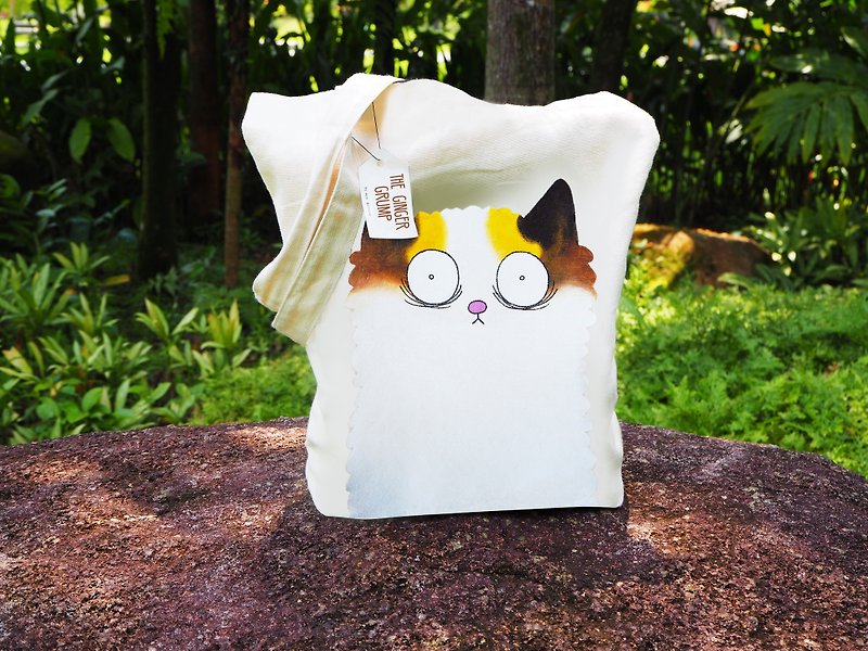 斑点生姜猫キャンバストートバッグ - トート・ハンドバッグ - その他の素材 ホワイト