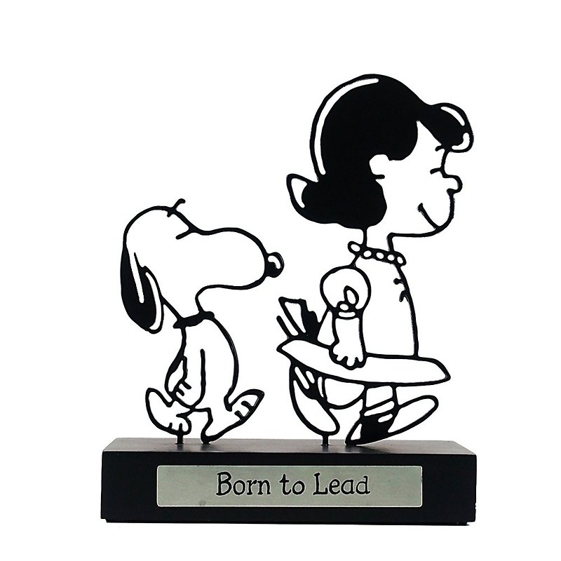 Snoopy wrought iron painting - born leader [Hallmark-Peanuts ornaments] - ของวางตกแต่ง - โลหะ สีดำ