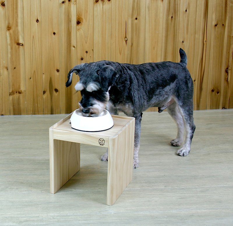 【Mao furniture】 concave dining table XL H29cm - ชามอาหารสัตว์ - ไม้ 