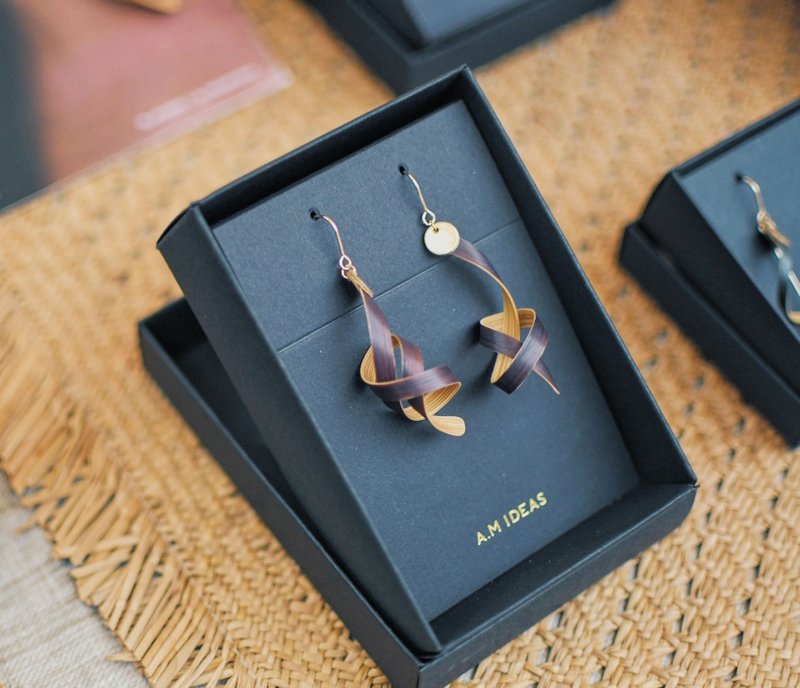 自然的路徑 - 台灣桂竹耳環 Trace of Nature - Bamboo Earring - 耳環/耳夾/耳骨夾 - 竹 咖啡色
