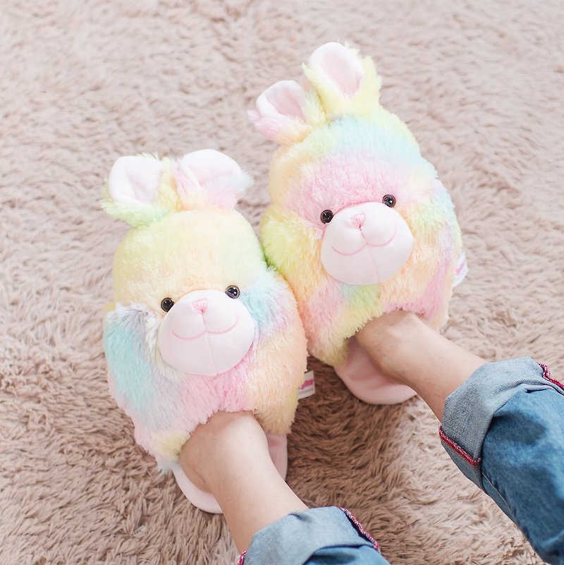 CANDY BEAR cotton candy rabbit slippers - รองเท้าแตะในบ้าน - เส้นใยสังเคราะห์ 