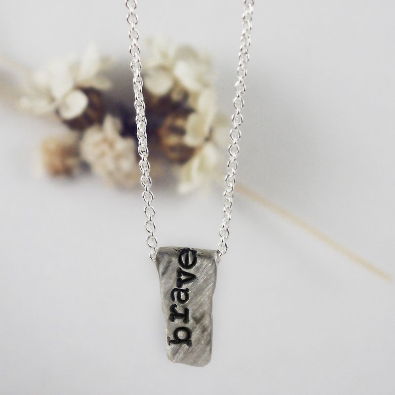 Study Department-Small Notes- Retro Typing Necklace Lettering Clavicle Chain/brave - Collar Necklaces - Other Metals Silver