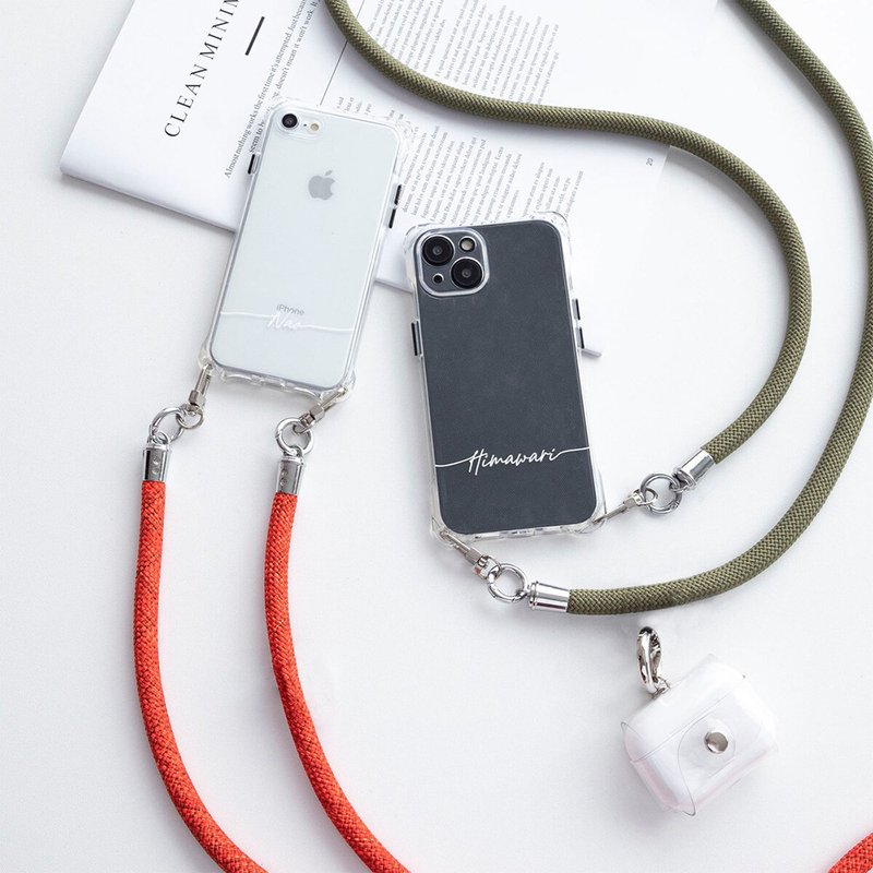 iPhone限定 スマホケース ロープストラップ付き 【 TPUクリアケース 名入れ 】 スマホショルダー クリア 文字入れ OS30U - 手機殼/手機套 - 塑膠 透明