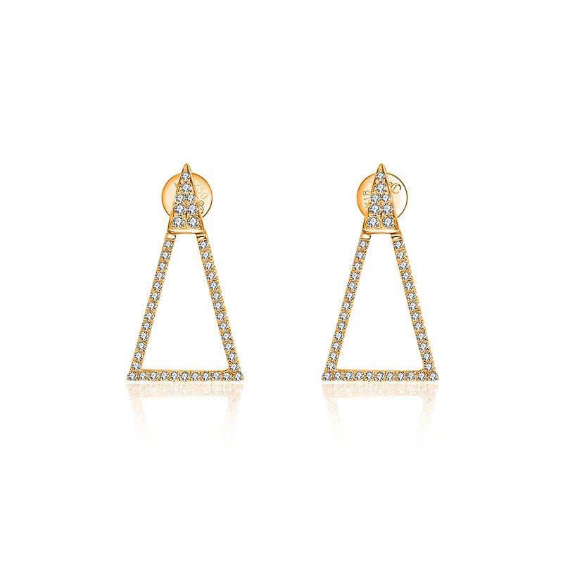 Hollow Isosceles Triangle Diamond Earring - Earrings & Clip-ons - Other Metals Orange