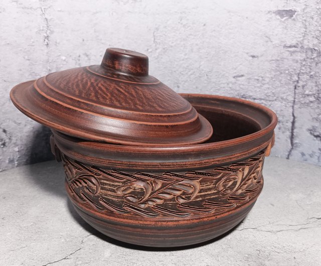 Ceramic Clay Pot, Handmade Cooking Pot, Casserole dish, Ceramic Pot for  Baking