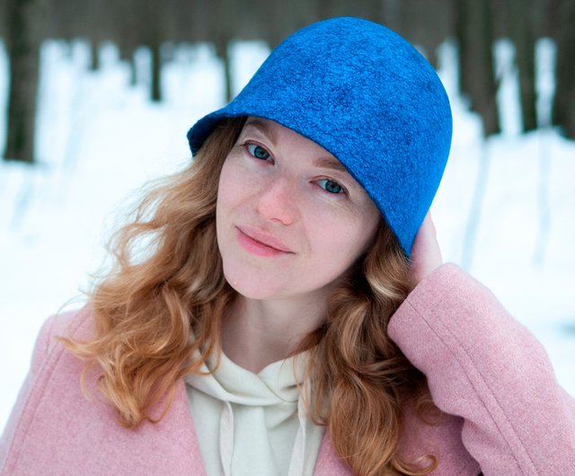 light blue cloche hat