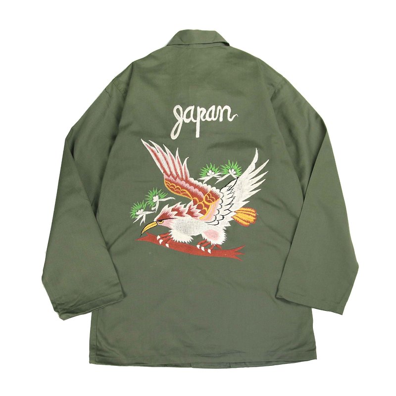 Tsubasa.Y vintage old-fashioned military shirts with hawk wings 009 , embroidery military shirt - เสื้อเชิ้ตผู้หญิง - ผ้าฝ้าย/ผ้าลินิน 