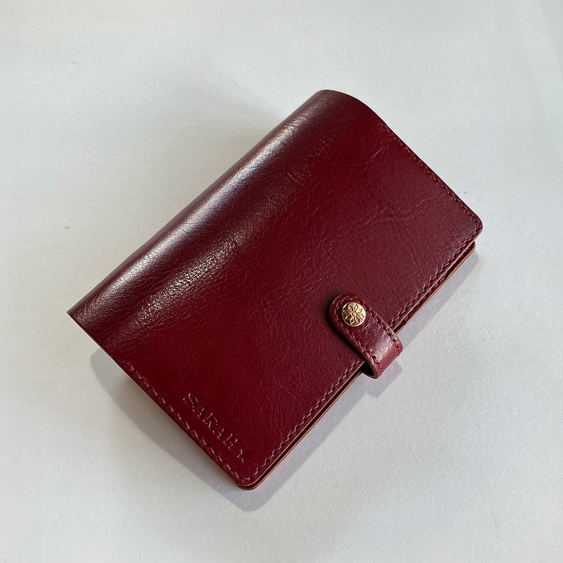 Bambini A6 six-hole loose-leaf leather book jacket/handbook/notebook/-burgundy - Notebooks & Journals - Genuine Leather Red