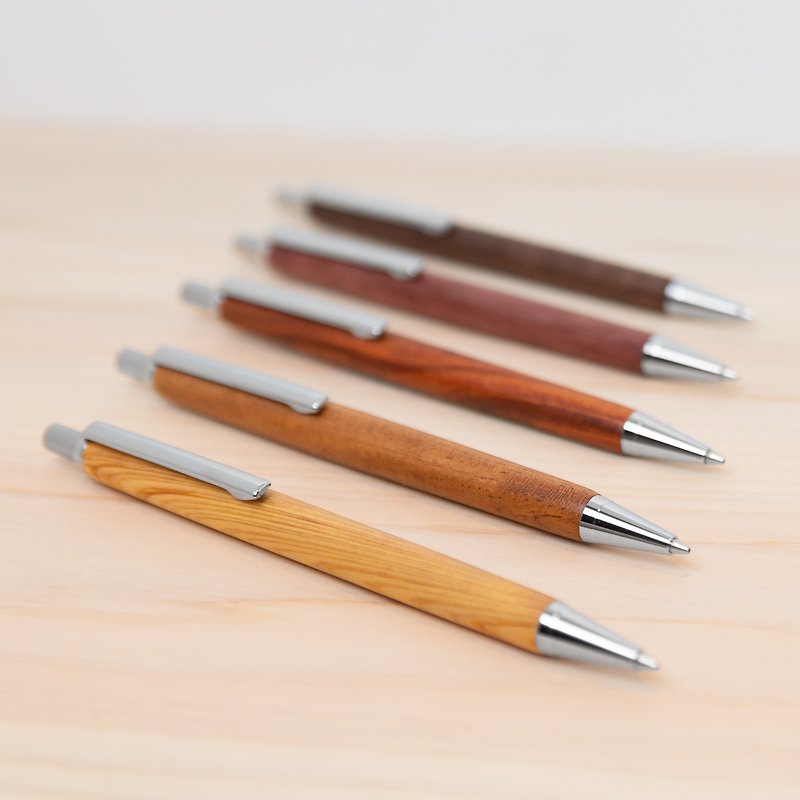 Solid Wood Mechanical Pencil | Simple Model・Laser Engraving - Pencils & Mechanical Pencils - Wood Brown