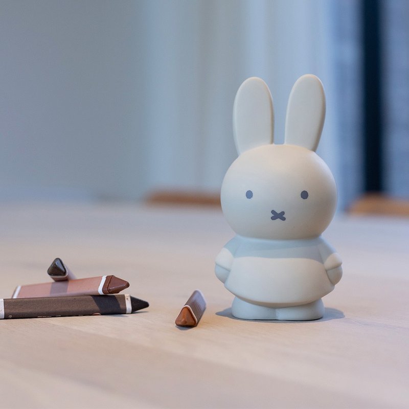 Miffy 米菲兔莫蘭迪色系款公仔存錢筒-小號 灰藍色 - 存錢筒 - 其他材質 多色
