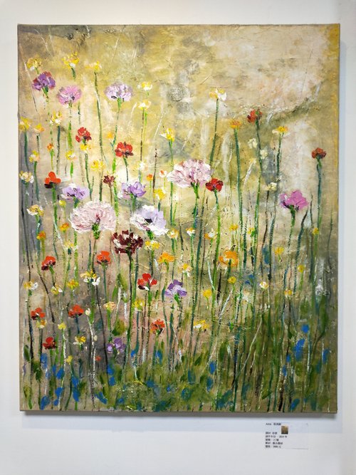 油絵　よっこ　まるまるとした大きいお花 油絵 よっこ まるまるとした大きいお花 桜 油絵 桜 オリジナル