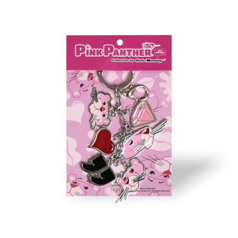 Hate Monday'' X PINK PANTHER KEY CHAIN鎖匙扣(PPHM-A31) - เชือก/สายคล้อง - โลหะ สึชมพู