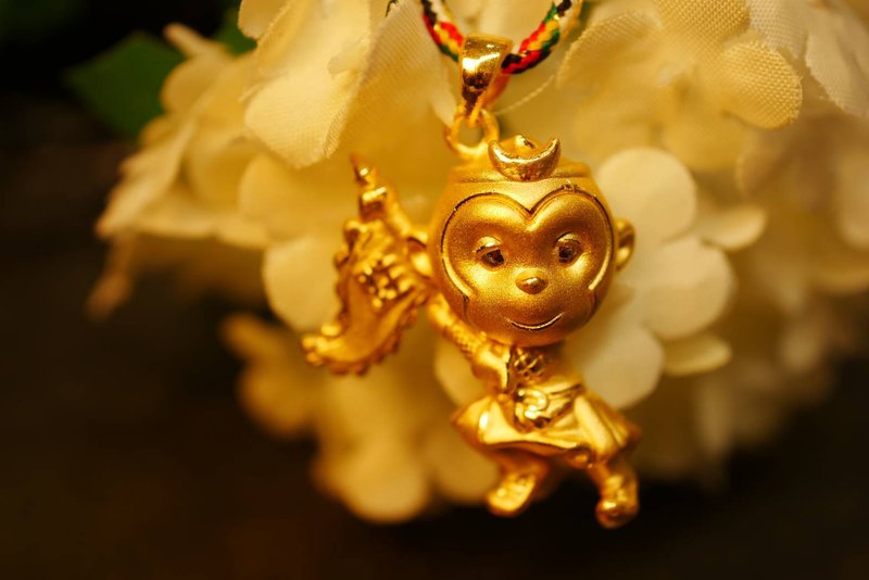 黃金墜子-生肖猴金飾墜子-黃金9999 - 項鍊 - 24k 金 金色