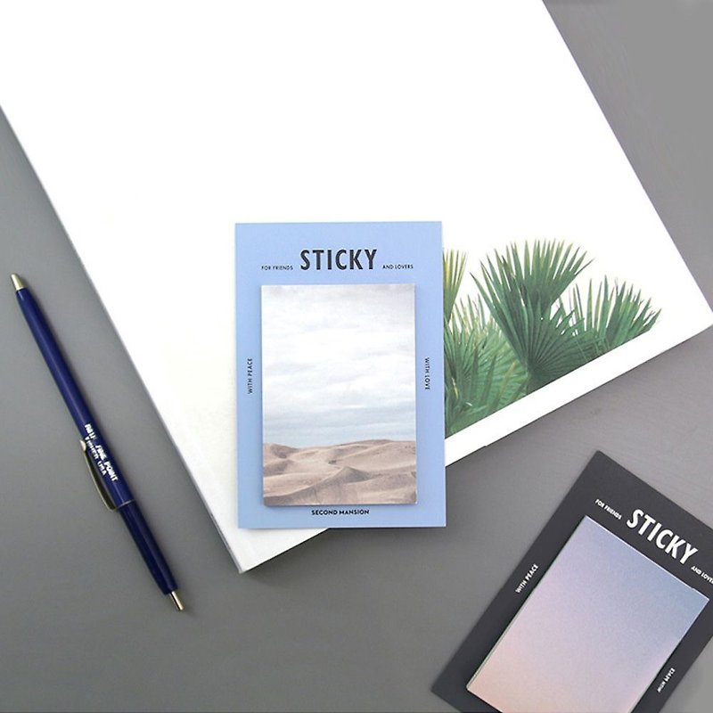 Second Mansion Natural Element Sticky Notes -04 Desert Sands, PLD61600 - กระดาษโน้ต - กระดาษ ขาว