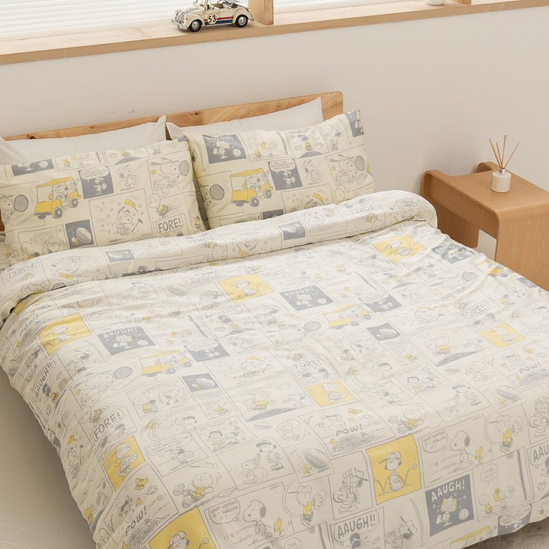 Peanuts Snoopy 100% Tencel cotton dual-purpose quilt cover double extra large-Snoopy genuine - เครื่องนอน - วัสดุอื่นๆ หลากหลายสี