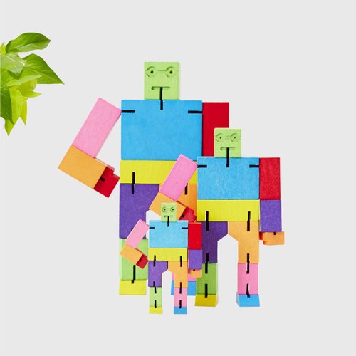 Cubebot 臺灣總代理 Cubebot 酷比人【酷炫彩三件組】積木變形機器人擺飾玩具公仔