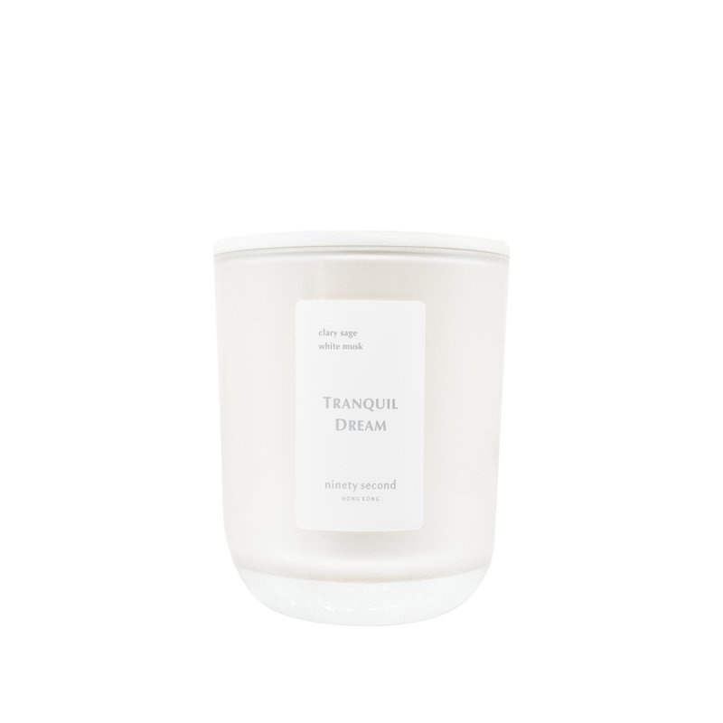 TRANQUIL DREAM | Clary Sage & White Musk Scented Candle | ninety second - Candles & Candle Holders - Wax White