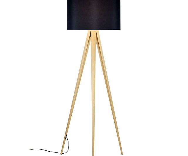 Tripod Floor Lamp Cosicome, Gold Tripod Floor Lamp With Black Shade