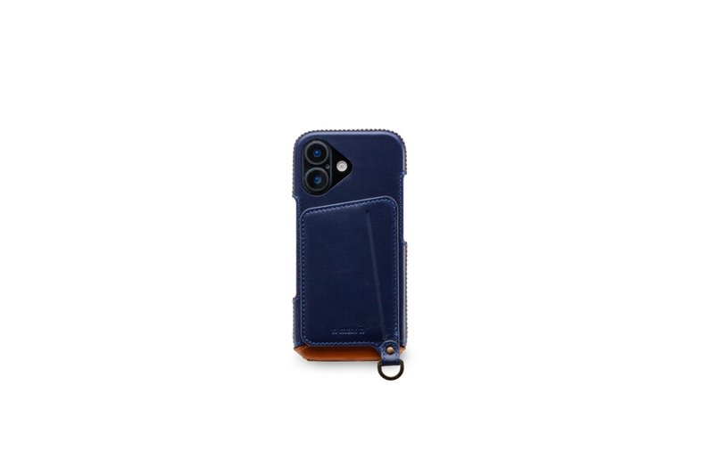 iPhone 17 經典系列-磁吸站立卡袋手機皮套-海軍藍 - 手機殼/手機套 - 真皮 藍色