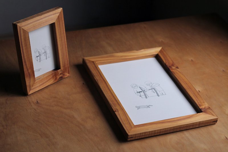 Taiwan fir photo frame/picture frame_right angle frame_can be customized - Picture Frames - Wood 