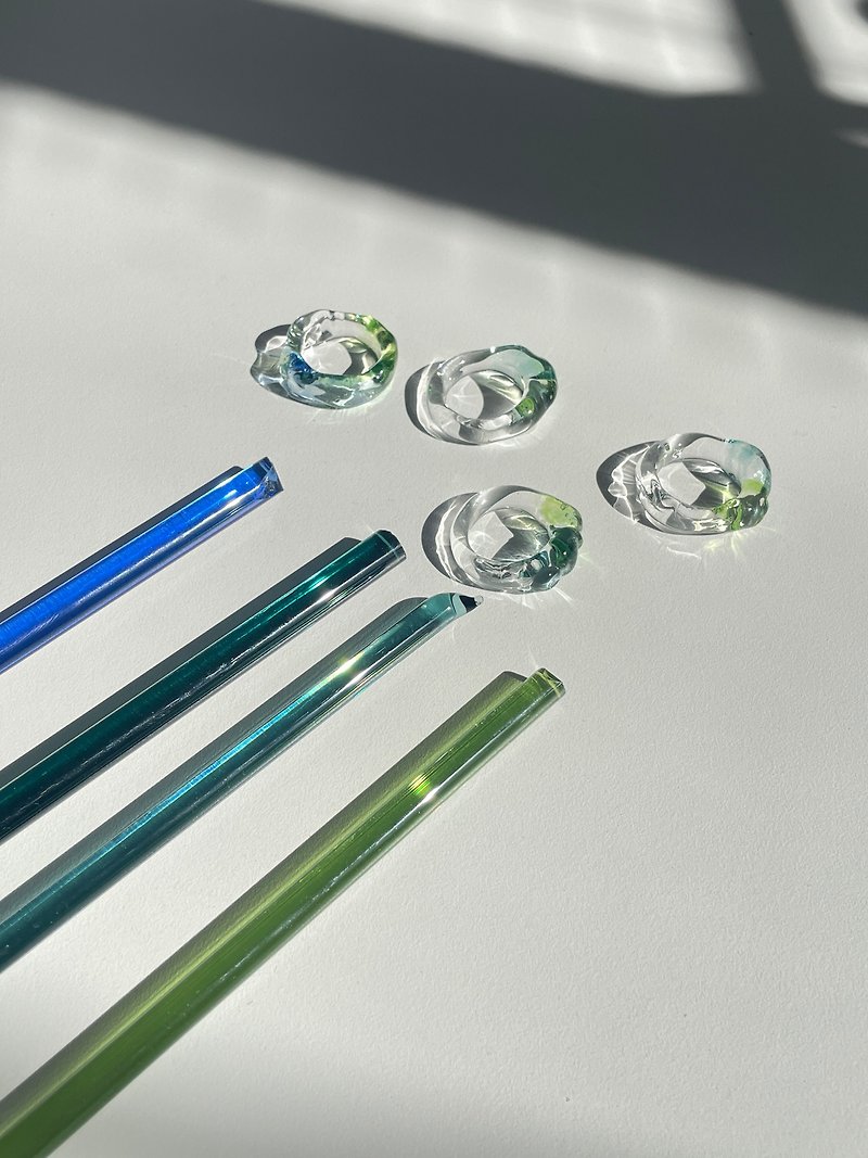 ガラスリングプラント - リング - ガラス グリーン