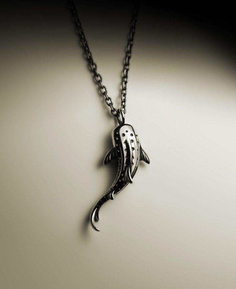 Whale Shark Necklace - สร้อยคอ - โลหะ สีเงิน